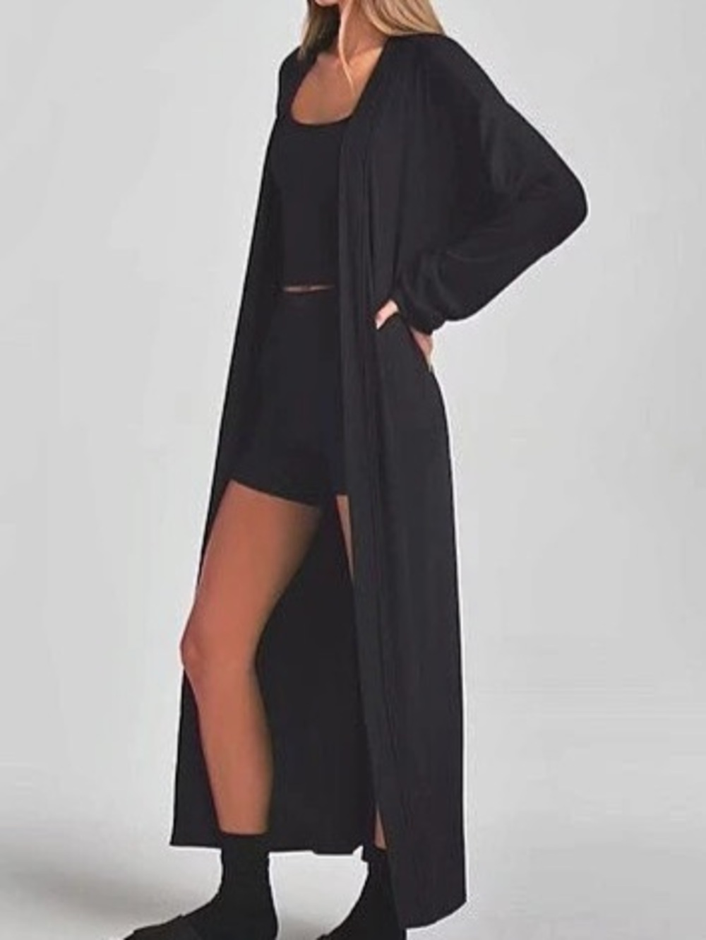 New SKIMS Soft Lounge Long Robe Onyx